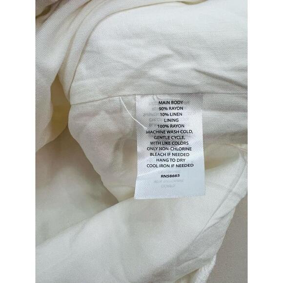 BP White Fold Top Strapless Linen Blend Casual Style Mini Dress Womens Large - Picture 9 of 11